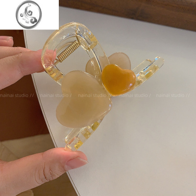 JiMi超能抓!爱心抓夹法式复古高级感ins小众设计后脑勺盘发鲨鱼夹女