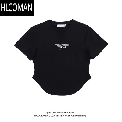 HLCOMAN朝南工作室 一长一短情侣装简约短袖T恤男女夏季半袖体恤上衣
