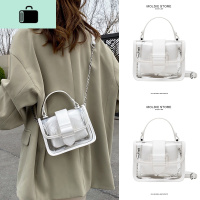 夏天夏季白色小方包透明果冻包包女2020新款潮链条包斜挎仙女手提NEW LAKE女斜挎包