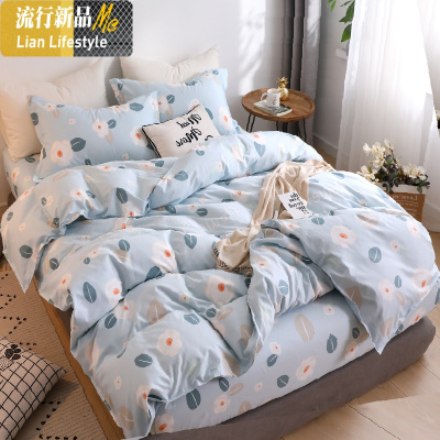 春季四件套棉100棉春夏床上用品1.5米床简约床单被套2三件套4 三维工匠