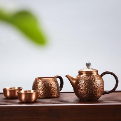 家柏饰(CORATED)紫铜泡茶壶家用锤纹复古冲茶器手工铜制功夫茶器单个190287z