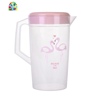 家用冷水壶大容量塑料凉水壶可高温防爆果汁豆浆扎壶茶壶茶杯套装 FENGHOU 经典款粉色不带杯子