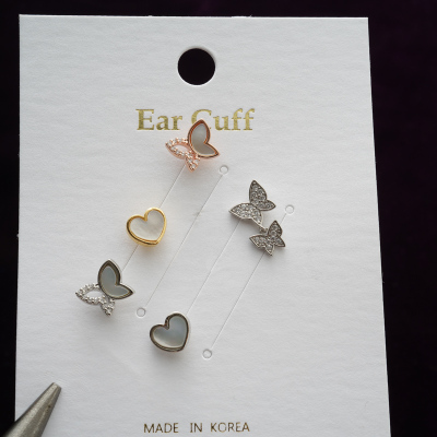 韩国东大门饰品耳钉贝壳蝴蝶爱心螺旋耳骨钉耳蜗送女朋友老婆情人节七夕生日礼物