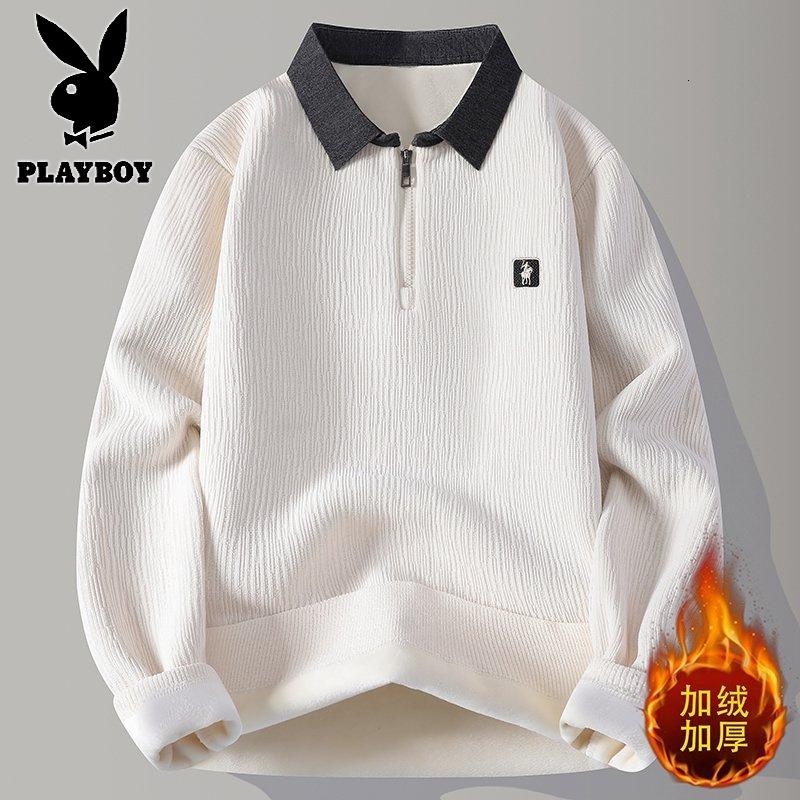 花花公子新款高品质[新款] 2025年秋冬款翻领针织毛衣男