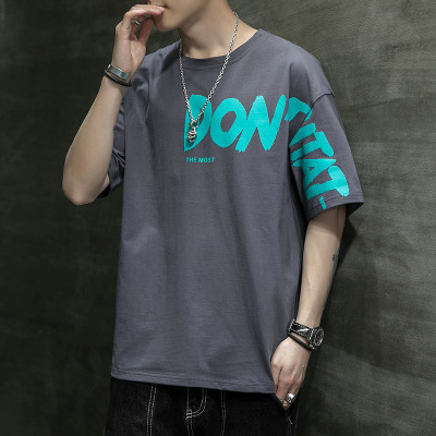 男装夏季短袖T恤男韩版ins潮牌印花纯棉打底衫宽松上衣服