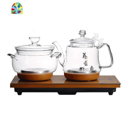 底部全自动上水电热水壶玻璃茶台烧水壶泡茶专用电磁炉一体茶具抽 FENGHOU 20*37金色不带灯