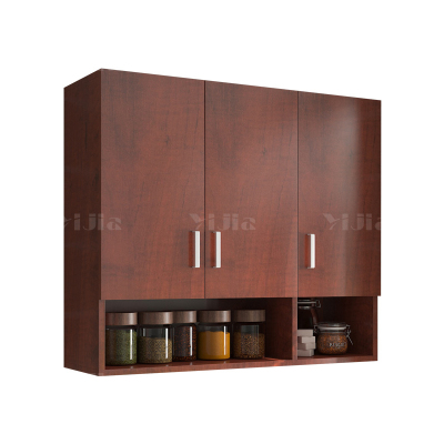 翌嘉YJ4122528 吊柜墙柜壁柜阳台柜客厅厨房卧室储物收纳柜 红色三门带底柜 900*300*800