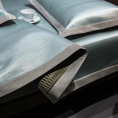 家柏饰(CORATED)夏季冰丝凉席三件套1.2米单人夏天席子1.8m可水洗折叠2.0空调软席