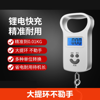 [补贴10%]迷你弹簧手提电子秤商用便携式小型高精度家用50kg快递称买菜小称