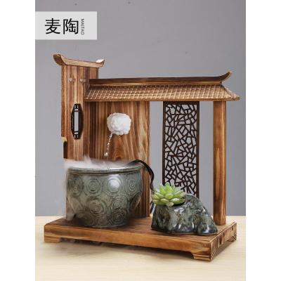 美帮汇禅意流水器喷泉加湿器轮客厅办公室家居工艺摆件开业礼品