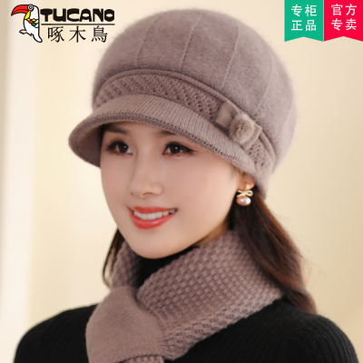 妈妈帽子女中老年人女士冬天老人奶奶老太太加绒加厚保暖毛线帽