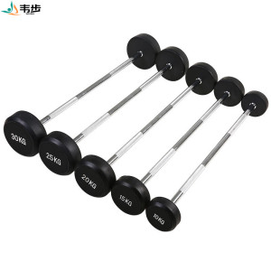 韦步一体式包胶小杠铃健身房固定杠铃男士健身二头肌训练器材