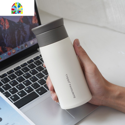 简约文艺ins磨砂保温杯原宿风不锈钢水杯男女学生潮流大容量杯子 FENGHOU [7]大号蓝色-500ML