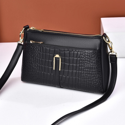 包包女包新款软皮鳄鱼纹中年妈妈包大气简约大容量单肩斜挎包