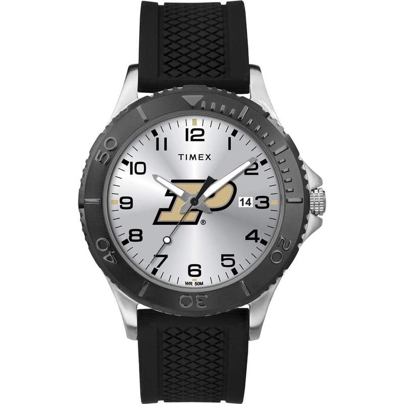 TIMEX男士运动表银盘黑硅胶带防刮防水