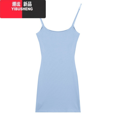YIBUSHENG甜辣妹吊带连衣裙女季2024新款纯欲风裙子纯色性感紧身包臀短裙