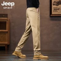 JEEP SPIRIT弹力商务休闲裤男士直筒有后袋盖秋冬宽松休闲男裤代发
