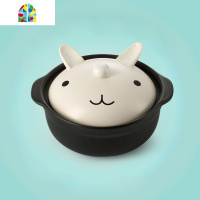 创意煲仔饭砂锅陶瓷锅炖锅石锅拌饭用石锅砂煲可高温明火韩式卡通 FENGHOU 1200ML呆萌熊猫