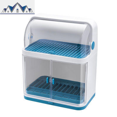 厨房碗碟碗筷置物架子滤水沥水架多功能抽屉式收纳盒柜带盖台面 三维工匠