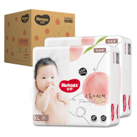 好奇(Huggies) 铂金装纸尿裤XL32片加大码倍柔亲肤新生婴儿男女宝宝超薄小桃裤元气桃单包 新老包装随机发