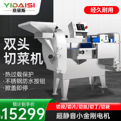 意黛斯(YIDAISI)商用切菜机多功能双头变频单位学校食堂食品加工厂厨房叶菜类球根茎类切菜机YDS-YQC-801