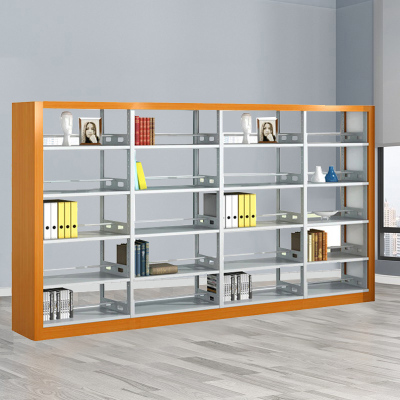 创世人 钢制双面书架书店阅览室档案资料架书柜置物架 一列四组五层