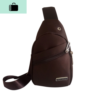 新款胸包男士小包单肩斜挎包韩版学生休闲胸前小背包NEW LAKE 深棕色男士单肩包