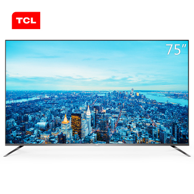TCL 官方旗舰 75V2 (75英寸)吋 4K全面屏金属超薄高清34核人工智能语音网络wifi液晶平板电视