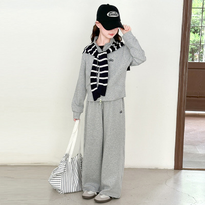 女童秋装套装春秋款新款女孩大童休闲外套卫衣儿童运动两件套