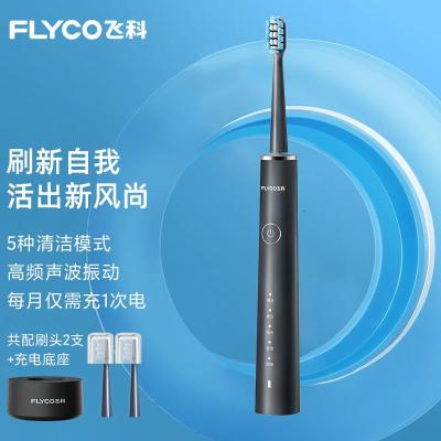 飞科(FLYCO) 电动牙刷情侣成人家用情人七夕节礼物男女款充电式全自动声波震动软毛护牙牙刷FT7108 星空灰[2个原