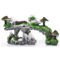假山鱼缸造景石水族装饰布景假山石头植物摆件小树创意套餐