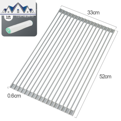 厨房水上方置物架放碗筷沥水架滤水架可折叠洗碗池碗碟收纳架子 三维工匠