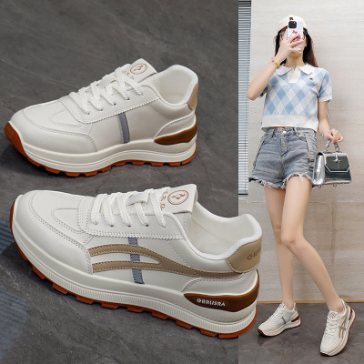 秋季新款透气ins韩版皮面鞋女学生街拍跑步运动休闲鞋_977