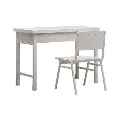 质凡钢制营具工作台学习桌会议桌培训桌二抽学习桌椅组合 一桌两椅