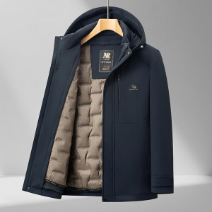 一衣三穿秋冬牛奶丝中长款羽绒服男士脱卸羽绒内胆防寒休闲羽绒服