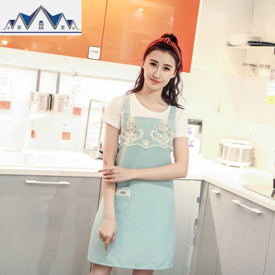 韩版时尚围裙防污防油美甲工作服厨房咖啡厅可爱公主做饭成人 三维工匠