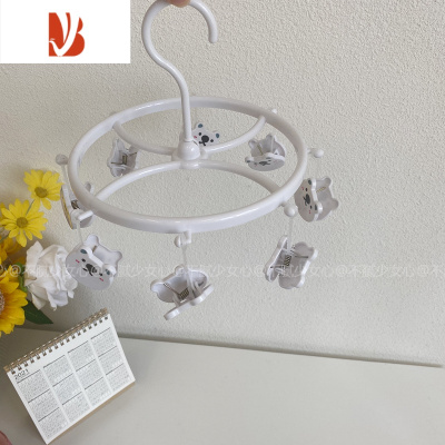 三维工匠软萌学生宿舍用可爱小白熊迷你塑料衣架袜子夹内裤夹