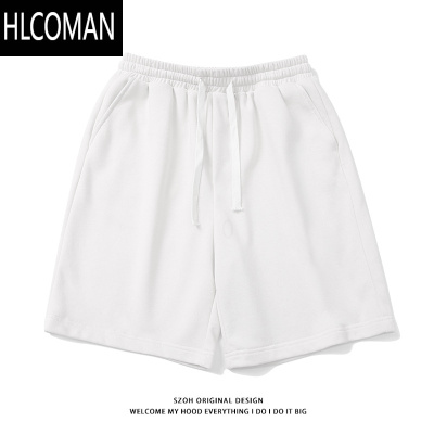 HLCOMAN欧美高街帅气纯色运动短裤男夏季宽松百搭ins抽绳阔腿学生五分裤