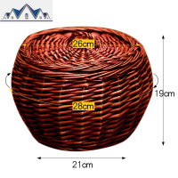 藤编鸡蛋篮子柳编收纳篮厨房收纳筐编织框菜篮框储物杂物篮 三维工匠