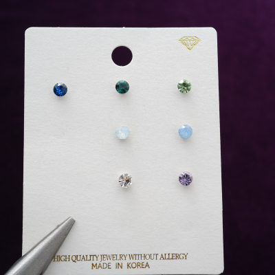 韩国进口基础款百搭4毫米裸钻简约气质小耳骨钉细针旋转堵夏季送女朋友老婆情人节七夕生日礼物