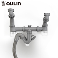 欧琳 洗菜盆下水管配件OL-PSG5021B 厨房水槽下水器下水道管道排水管通用落水