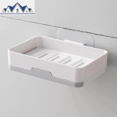 双层厨房置物架横竖式创意沥水肥皂盒免打孔抽屉式卫生间大号家用 三维工匠