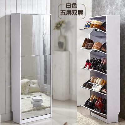超薄翻斗带镜子高鞋柜17cm镜面玄关省空间经济型家用简约现代