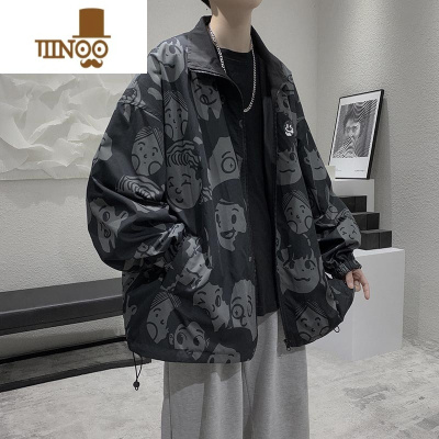 YANXU两面穿外套男潮牌ins港风嘻哈夹克休闲韩版潮流bf痞帅冲锋衣