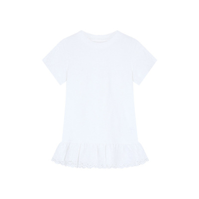 温柔甜妹风设计感蕾丝拼接短袖T恤女2025夏季修身显瘦学生上衣潮