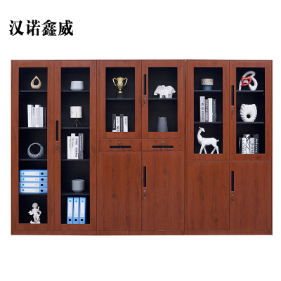 汉诺鑫威办公室文件柜资料档案铁皮柜子储物带锁财务铁柜书柜阳台矮柜