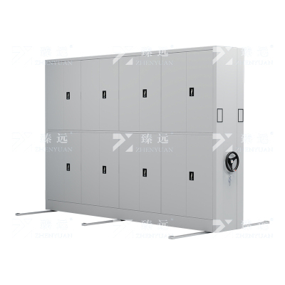 臻远ZY-MJJA-04 手摇密集架移动档案柜钢制轨道密集柜 通双节 一列四组