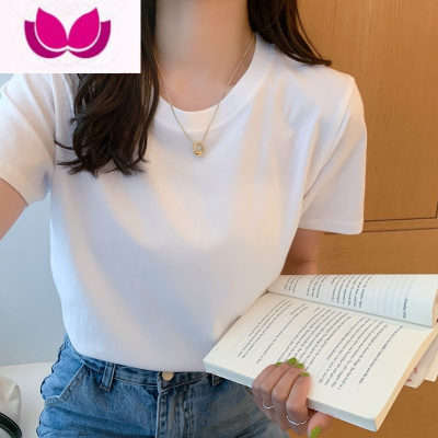 七斓正肩白色短袖t恤女2023夏季宽松内搭设计感小众显瘦上衣