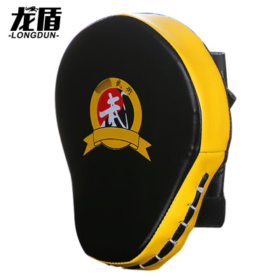 龙盾散打手靶搏击训练拳馆俱乐部弧形靶成人儿童亲子红边黑面单只 黄色