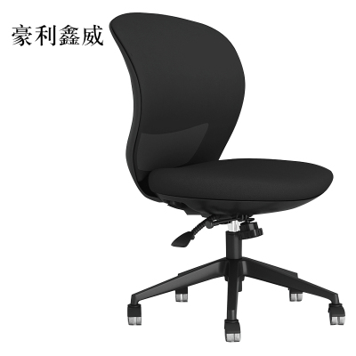 豪利鑫威工作椅电脑椅人体工学升降转椅写字椅黑框黑网(无扶手款)
